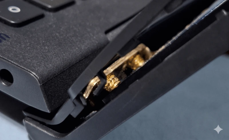 Carcaça de notebook quebrada na região da dobradiça em reparo na MS Notebook