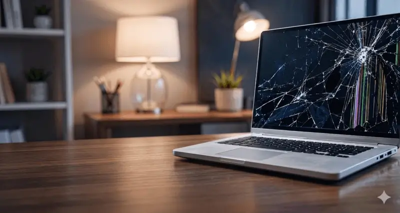 Troca de tela de notebook sendo realizada na bancada da MS Notebook